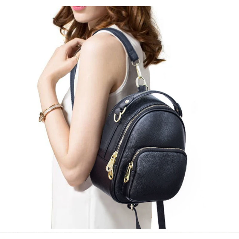 Genuine Leather Backpack Daypack Women Casual shoulder crossbody bags