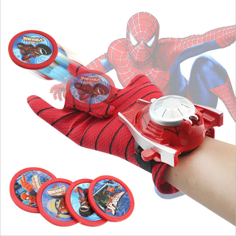 

Multiple Types 24 cm Spider man Captain America Iron man Hulk Batman Glove Launcher Toys For Children Birthday Christmas Gifts