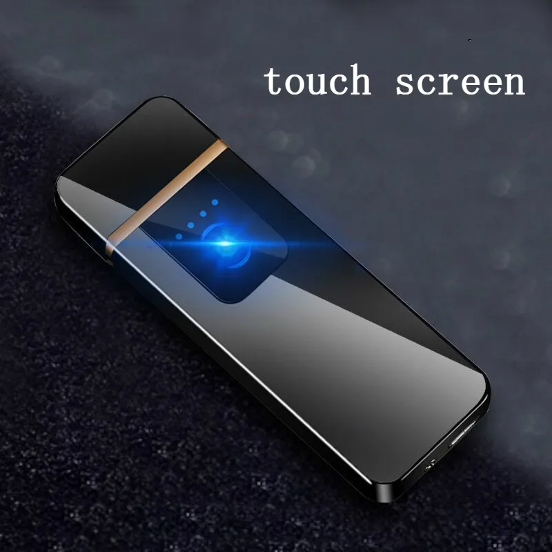 

New Metal Windproof Electronic Usb Charging Cigarettes Lighter Double Arc Plasma Pulse Personality LED Power Display Lighters