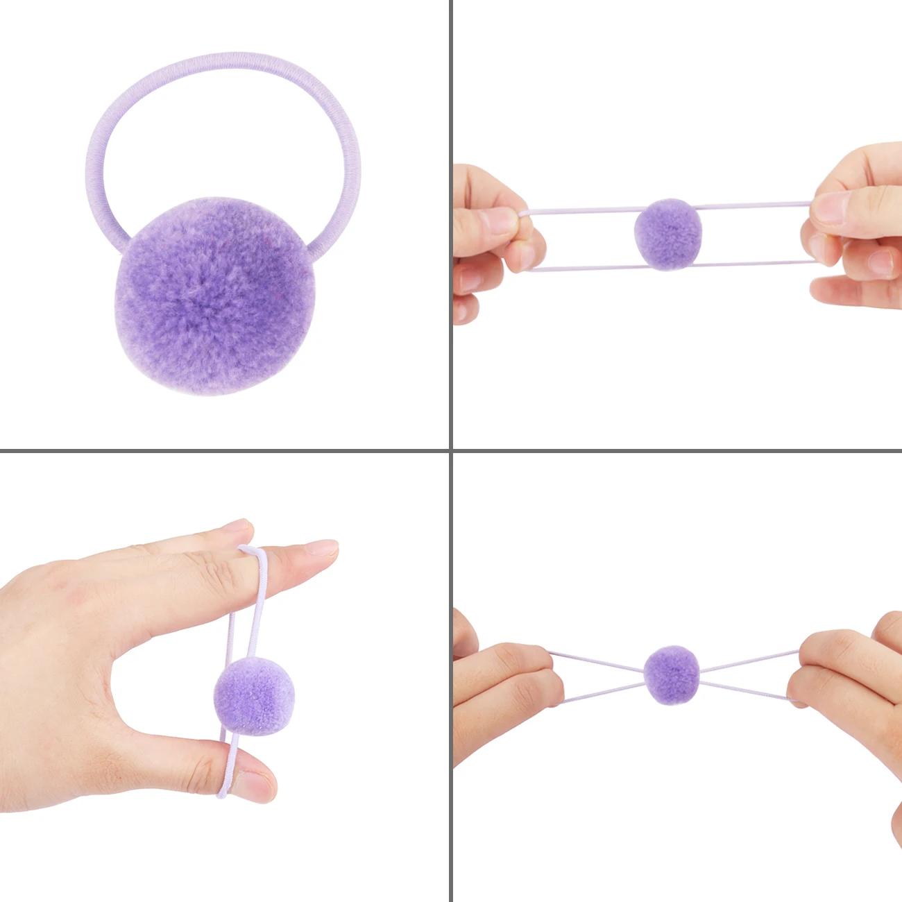 1 Pairs Pompoms Rubber Bands Hair Ties Ponytail Holders for Baby Girls Kids Elastic Bands Hair Ring Rope Hair Accessories