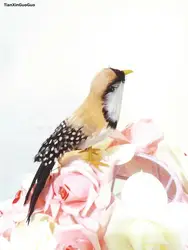 Моделирование Птица жесткий модель цвета хаки перья Финч зебры птица около 16 см, опора, подарок украшения сада s1419