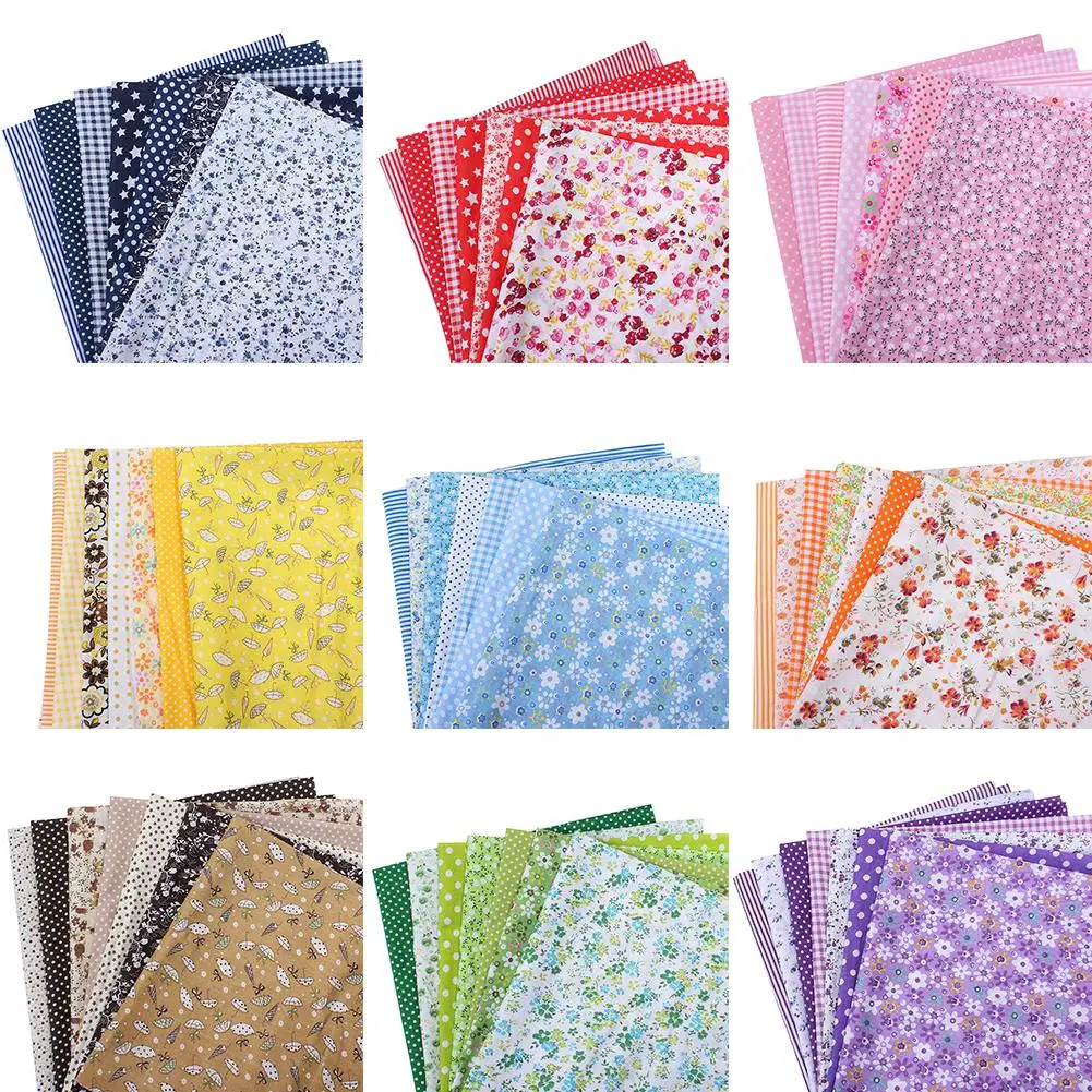 

7Pcs 25x25cm Floral Patchwork Cotton Fabric Plain Cloth for DIY Sewing Quilting Cloth Accessories Hot