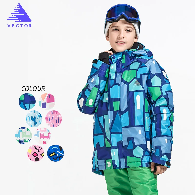 الفتيان سترة تزلج الأطفال للماء الملابس يندبروف الاطفال تزلج مجموعة بطانة-20 درجة الشتاء الدافئة على الجليد في الهواء الطلق بدلة تزلج