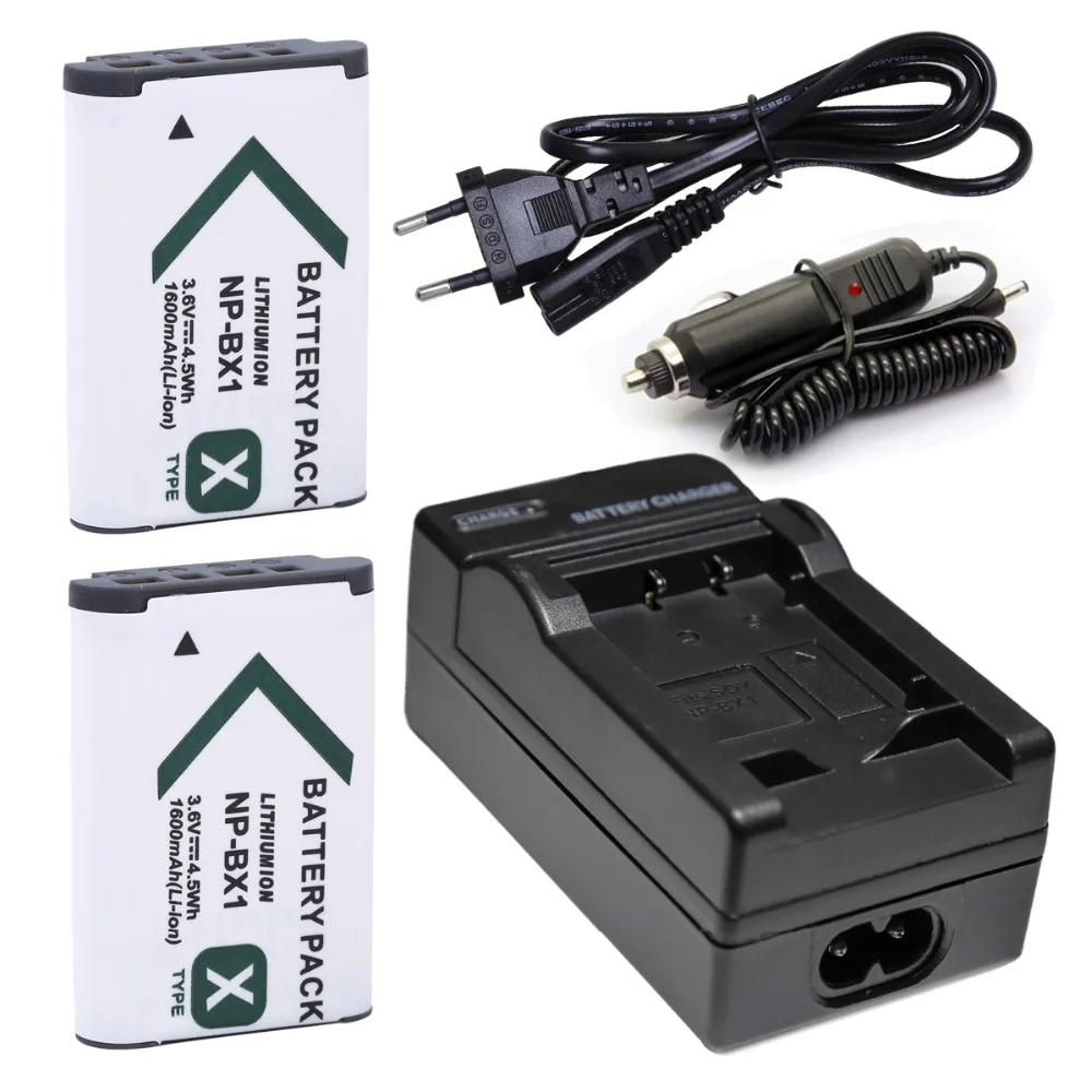 2X NP BX1 аккумулятор 1600 мАч bateria AKKU NPBX1 + EU кабель зарядное устройство для камеры Sony HDR