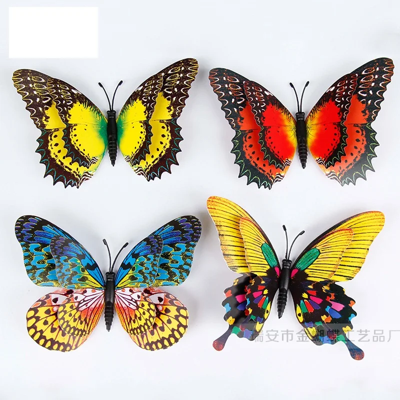 Random Simulation Butterfly 3D Sticker PT15+11CM Double Suit Instagram Kpop Stickers on The Fridge Creative Home Art Decorations | Игрушки и