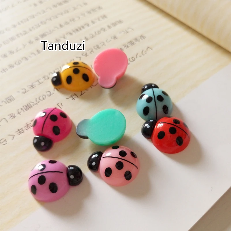 

Tanduzi Wholesale 100PCS Resin Ladybird Flatback Cabochon Coccinella Septempunctata Ladybug Scrapbooking Accessory DIY Decoden