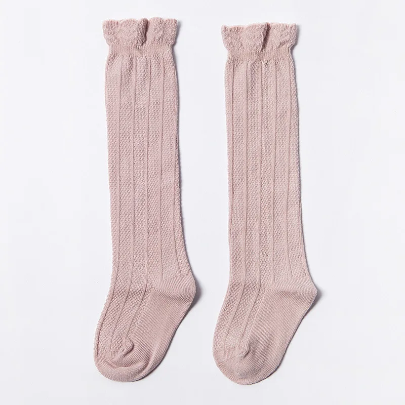 GZhilovingL/Детские хлопковые носки для маленьких девочек; сезон осень-зима однотонные мягкие гетры в Корейском стиле; белые гольфы для девочек - Цвет: Лаванда
