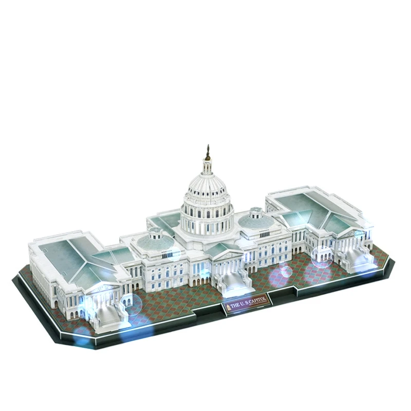 

Classic Jigsaw Puzzle Architecture Voice control LED Capitol Construction Brick Toys Scale Models Sets Building Paper
