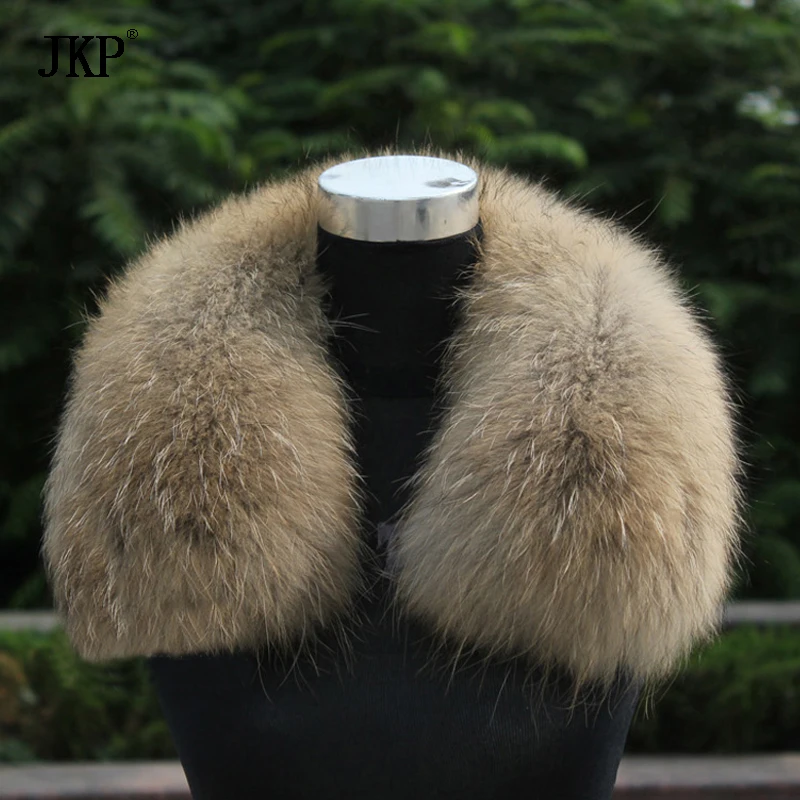 Real Raccoon Fur Scarf Women 100% Natural Raccoon Fur Collar Winter Warm Scarves