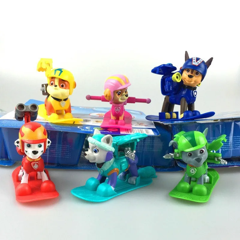 Hot children s cartoon drama Dog rescue 6 different styles Deformable snowboarder to do a model