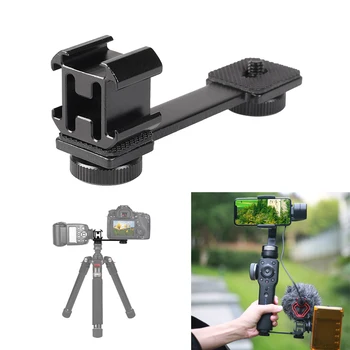 

For DJI Osmo Mobile 2 Accessory Triple Hot Shoe Mount Gimbal Adapter Extension Bracket for Zhiyun Smooth 4 Crane 2 Osmo Pocket