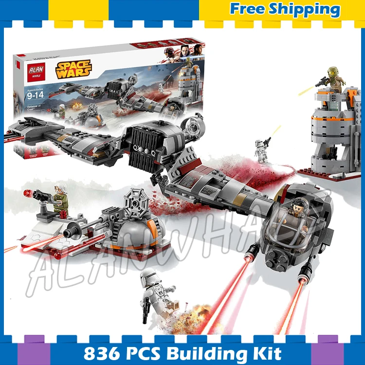 

836pcs Space Wars The Last Jedi Defense of Crait Ski Speeder 05141 Model Building Blocks Assemble Gifts set Compatible With Lego