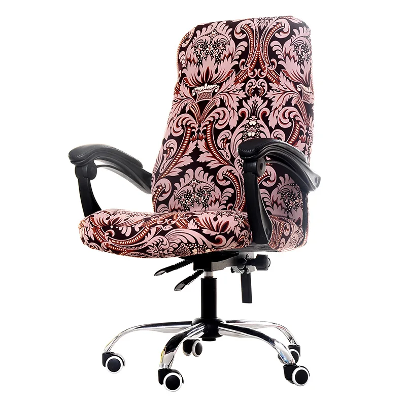 

Leaves Printing Elastic Anti-dirty Office Chair Cover Home Decoration Removable Side Zipper Armrest Seat Cover S/M/L Size