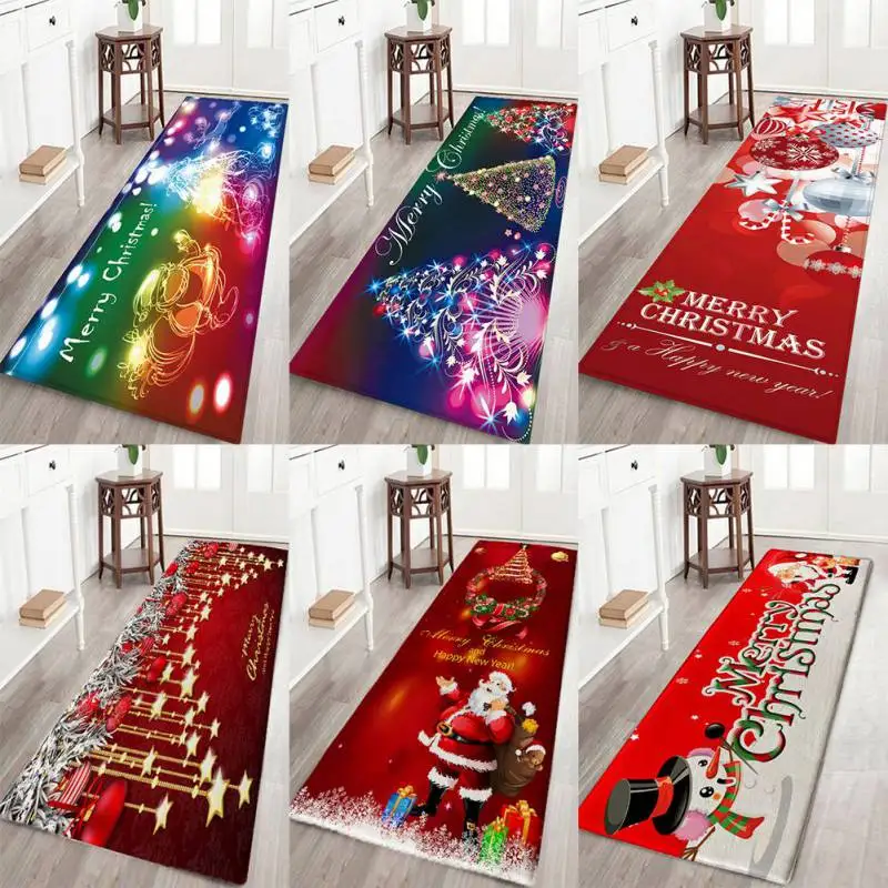 

Christmas 3D Thicken Carpet Small Rug For Home Hotel Xmas Decorative Mats Non Slip Rubber Back Bath Rug Absorbent Bath Mats