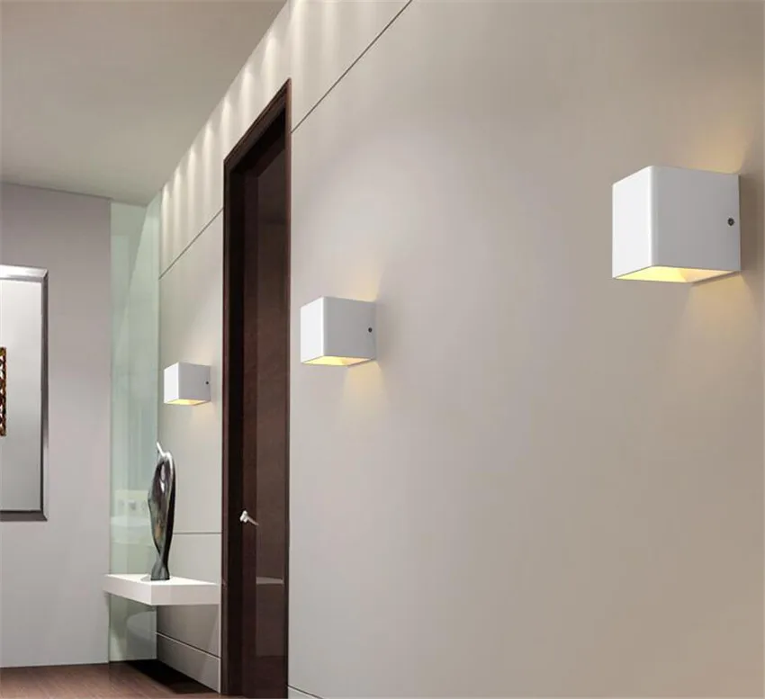 luminária de parede de led iluminação de alumínio para decoração interna de parede para quartos residências