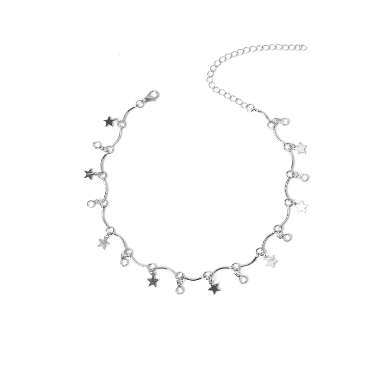 Модное ожерелье чокер с кристаллами и медными звездами модное колье маленькими