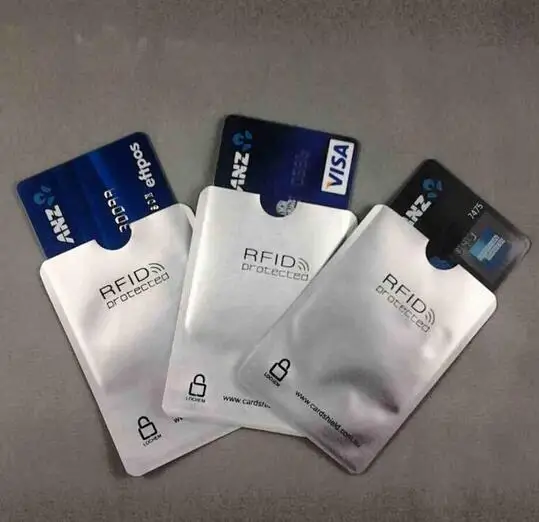 1000 pcs RFID blocker sleeve cardsheild protected ID cards Aluminium Anti Theft Credit Card shield | Дом и сад