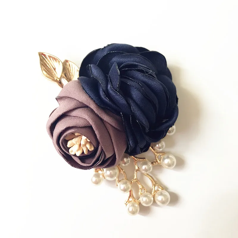 2019 Корейский ручной Милая Брошь Pin Ткань искусство цветок броши для шарфа булавки декоративные бижутерия Роскошные Для женщин аксессуары