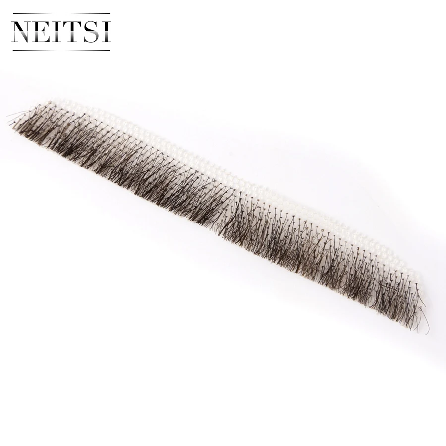 Neitsi 1Pcs Mustache Handmade Human Hair Fake Beard EM-753AHH