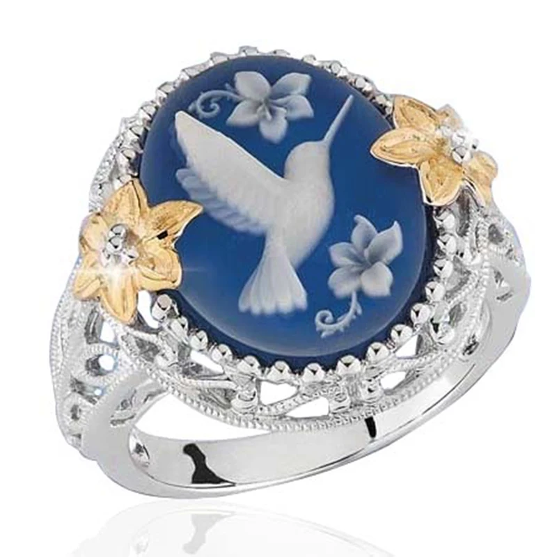 2018 New Peace Dove Bird Rings For Women Men Female Hummingbird Flowers Finger Ring Jewelry Geometric Wedding | Украшения и