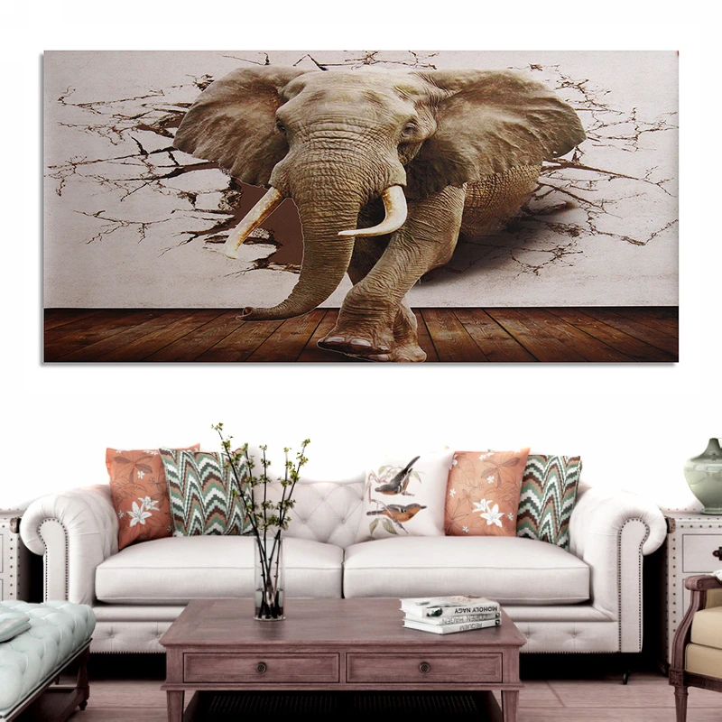 JX-LCLYL 3D Huge Silk Elephant Wall Sticker Mural Roll Modern Background Home Decor | Дом и сад