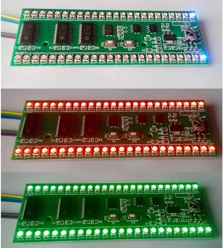 RGB MCU регулируемый дисплей 24 светодиодный индикатор уровня VU двухканальный