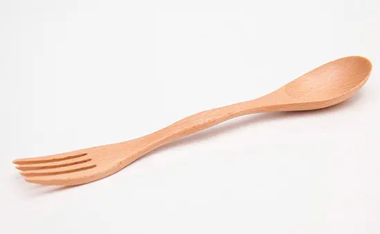 

Japanese Creative Home Use Wood Fork Spoon 2 in 1 Wooden Spoons and Fork Tableware Tools
