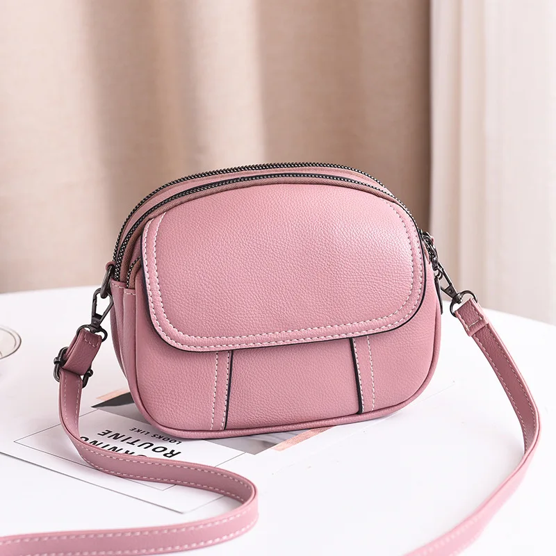 

Women Handbag PU Leather Cute Mini Messenger Shoulder Bags Solid Pink Black Feminine Female Party Ladies Casual Shopping Handbag