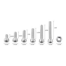 1 Set 250pcs M3 A2 Stainless Steel Hex Socket Screws Bolt With Hex Nuts Assortment 340pcs assorted stainless steel m3 screw 5 6 8 10 12 14 16 18 20mm with hex nuts bolt cap socket set