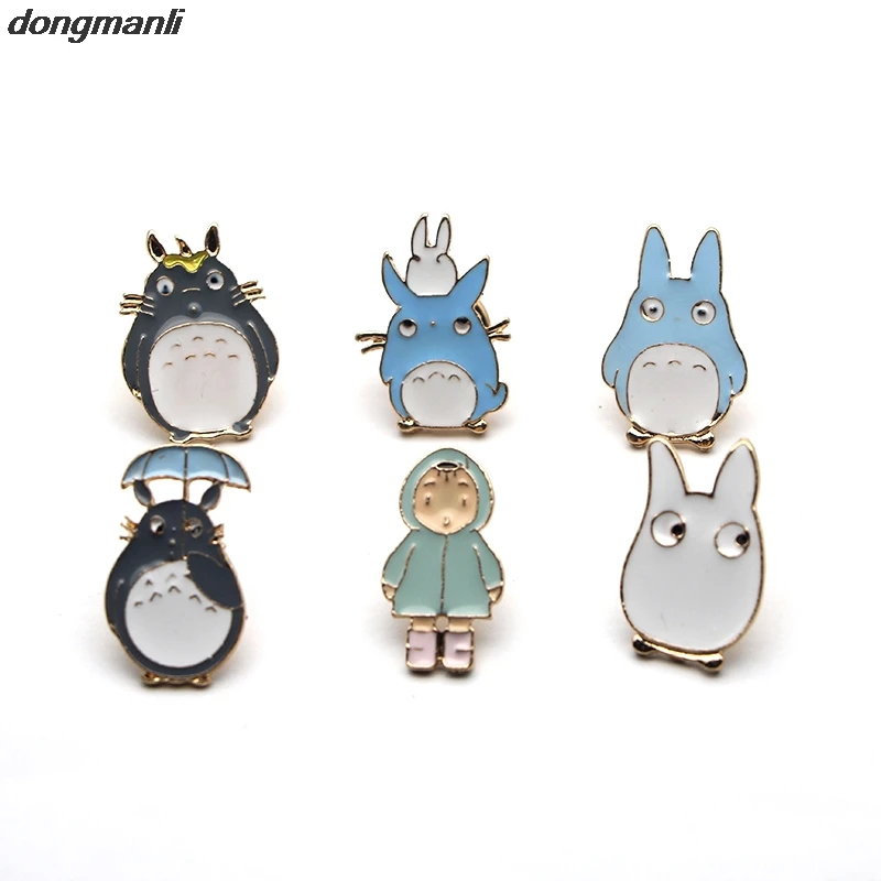 

WS1111 6pcs/lot Miyazaki Hayao Spirited Away fashion jewelry accessories cartoon metal enamel pin badge Totoro