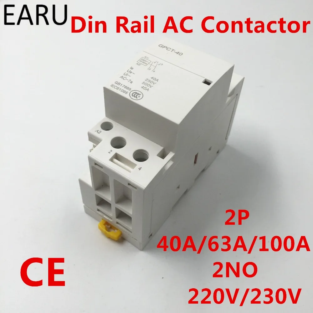 GPCT1 2P 40A 63a 220 A 230V/V 50/60HZ Din Rail Ac контактор для дома 2NO For Home Hotel Resturant|Замыкатели| |