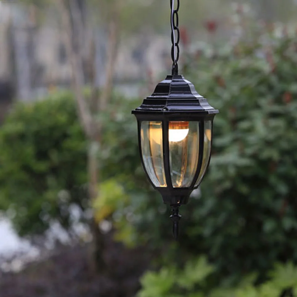 Outdoor vintage pendant light led droplight warm cool bulbs aluminum