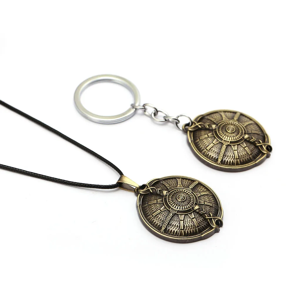 

HSIC God of War 4 Kratos Shield Keychains New Game War The Avengers Metal Alloy Pendant Key Ring Holder Men Chaveiro HC12801