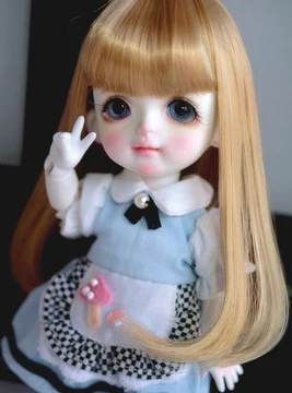 Allaosify bjd волос золотой длинные вьющиеся кукла wig1/6 BJD парики высокого Температура волокно волосы для кукол bjd волос - Цвет: Синий