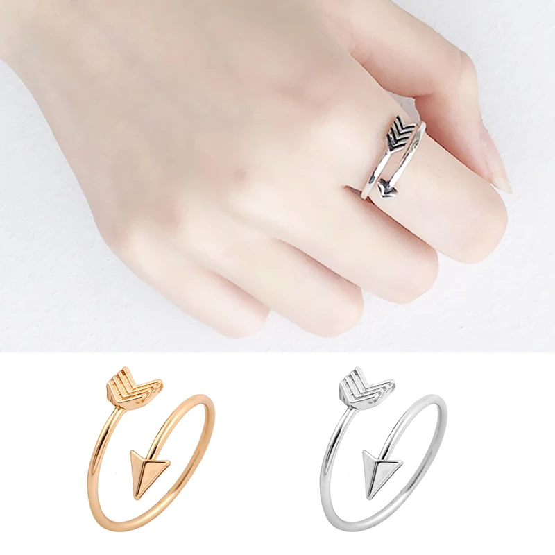 

2019 New Fashion 1pc Simple Arrow Rings Anti-allergy for Men Women Rings Jewelry Anniversary Gift