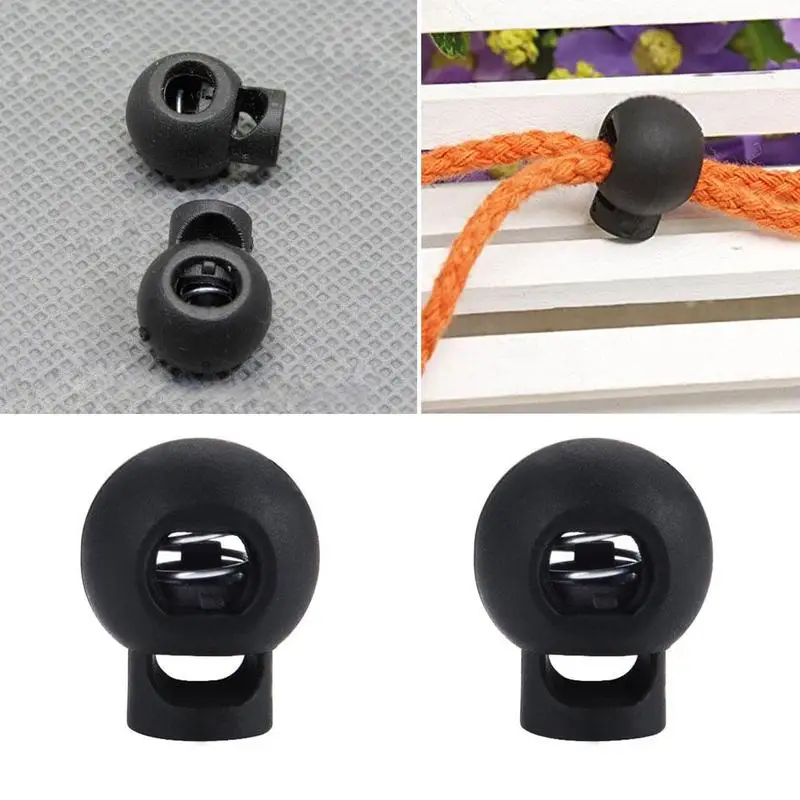 Buy 10pcs/lot Sewing Cord Locks Plastic Black Ball