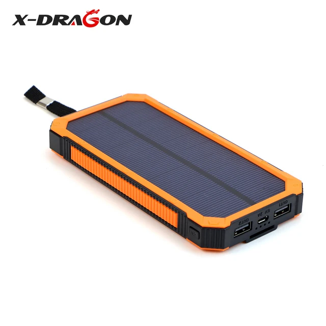 $US $29.99  X-DRAGON Multi-functional Power Bank 15000mAh Support Emergency Solar Charging with Dual USB for iP