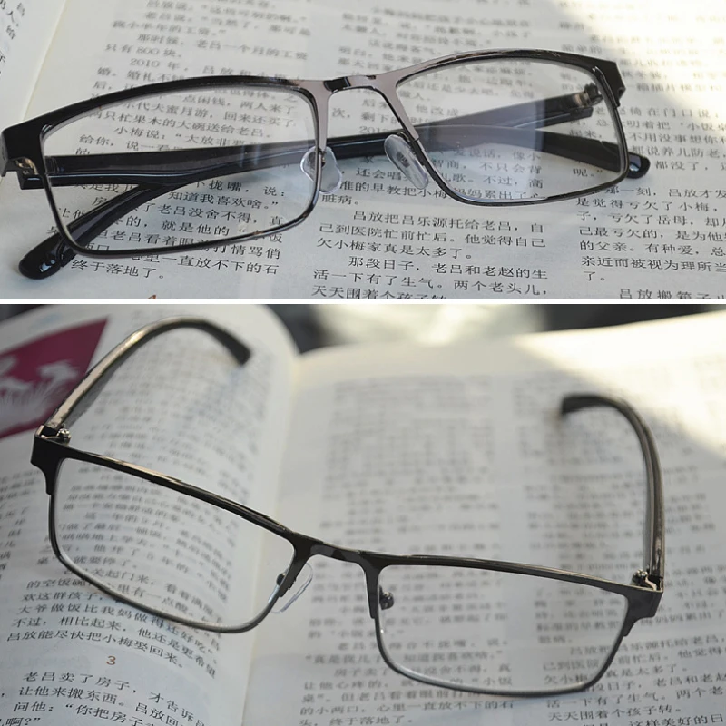 Модные черные очки для близорукости, мужские ретро очки для чтения, компьютерные очки, металлическая оправа+ PC дужки, очки M020-1-1,5-2-2,5-3-3,5-4