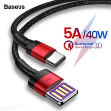 Special Offers Baseus Cafule USB C 5A Quick Charging 40W Fast Charger For Huawei P30 P20 Mate 20 For Xiaomi 9 8 Type-C Double-sided Data Cable Special Offers Baseus Cafule USB C 5A Quick Charging 40W Fast Charger For Huawei P30 P20 Mate 20 For Xiaomi 9 8 Type-C Double-sided Data Cable