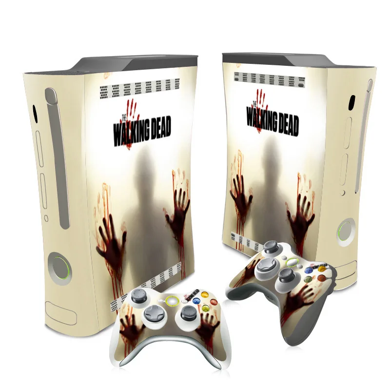 Skin sticker cover for xbox 360 fat console and 2 controllers for xbox
