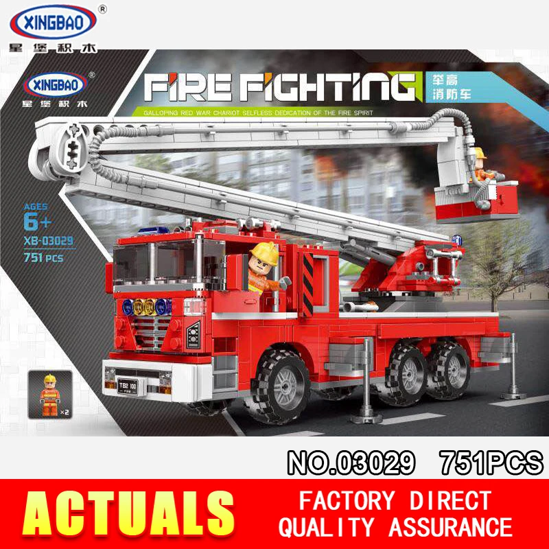 

2018 New Xingbao 03029 City Toys Series The Elevating Fire Truck Set Educational Toys Building Blocks Bricks Assembled DIY Gifts