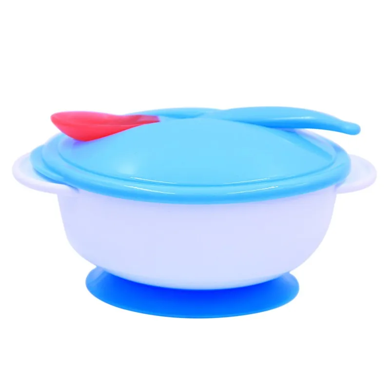Посуда для кормления ребенка, обучающая тарелка, посуда для малышей, детская миска с крышкой, ложка для кормления детей с присоской