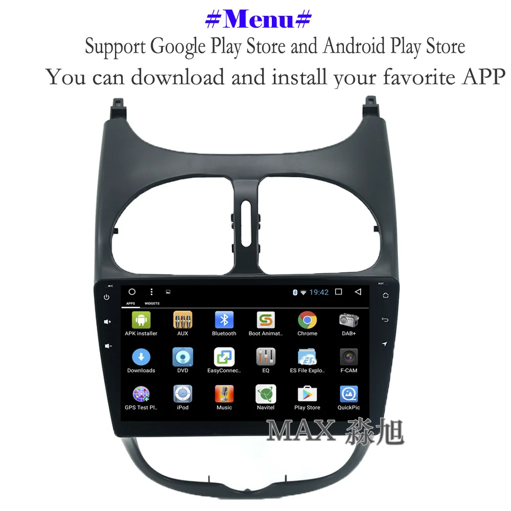 Perfect MAX GPS Navigation System Android 8.1 Car DVD Player for Peugeot 206 2000-2016 Car Radio Stereo RDS BT 4G WiFi SWC free map 2