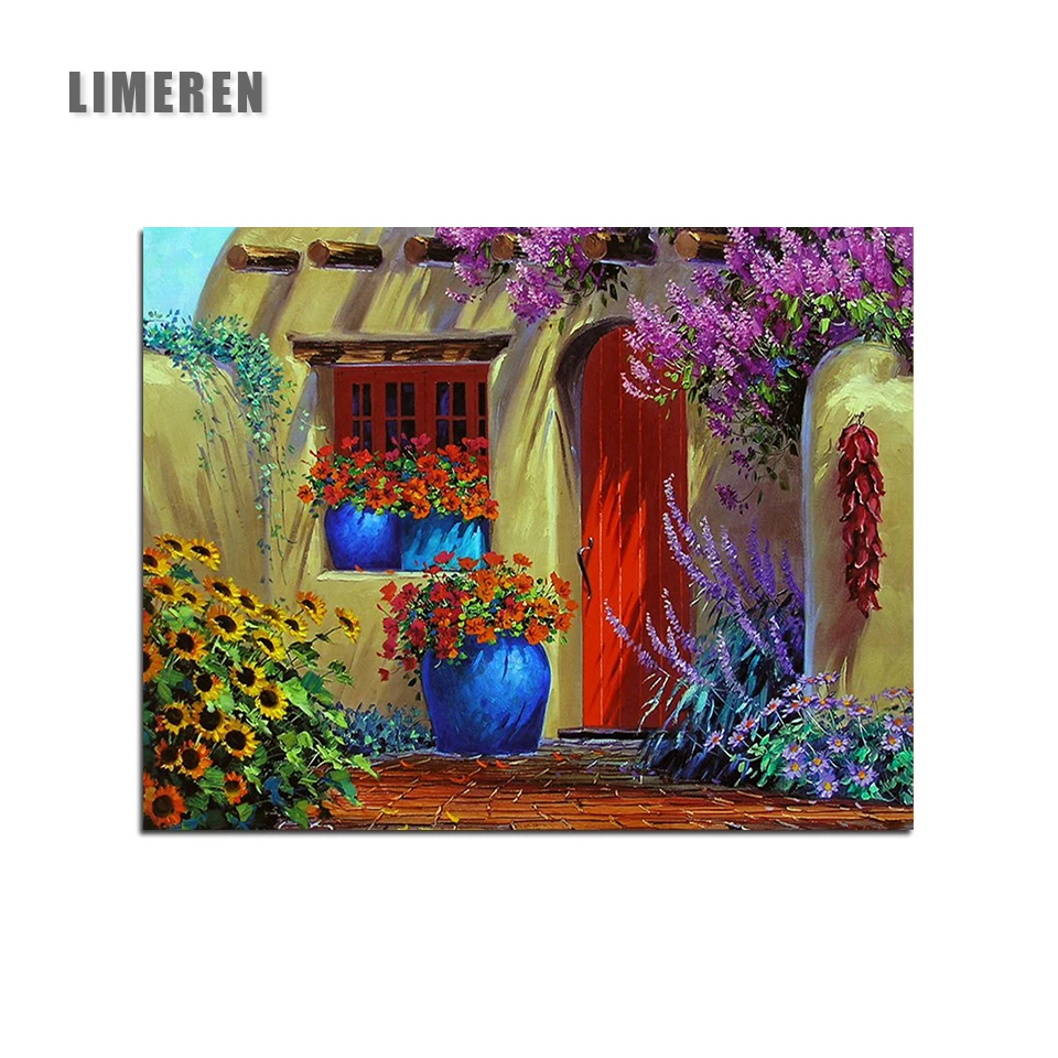 

Wholesale DIY Flowers Landscape Coloring By Numbers Drawing Canvas Painting By Numbers For Adults Living Room Wall Art