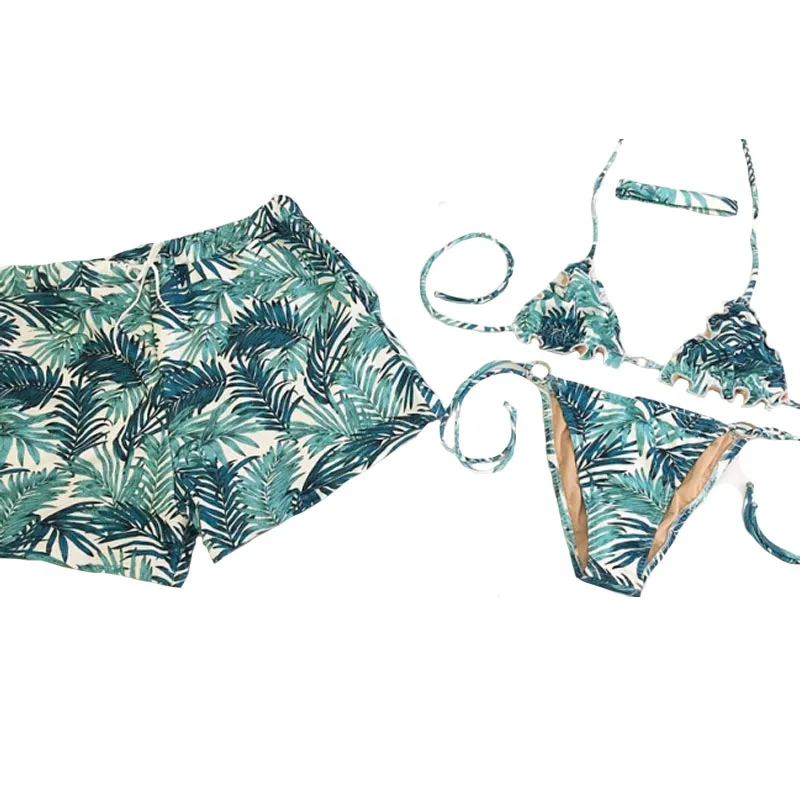 Bamboo Print Couple Swimwear