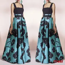 Mujeres Floral impreso Boho largo Maxi vestido 2019 nueva llegada verano sin mangas noche fiesta vacaciones vestidos playa Casual vestido de verano(China)