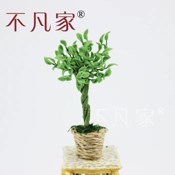 

1/12 Scale Dolls house decorate Green tree Pot model