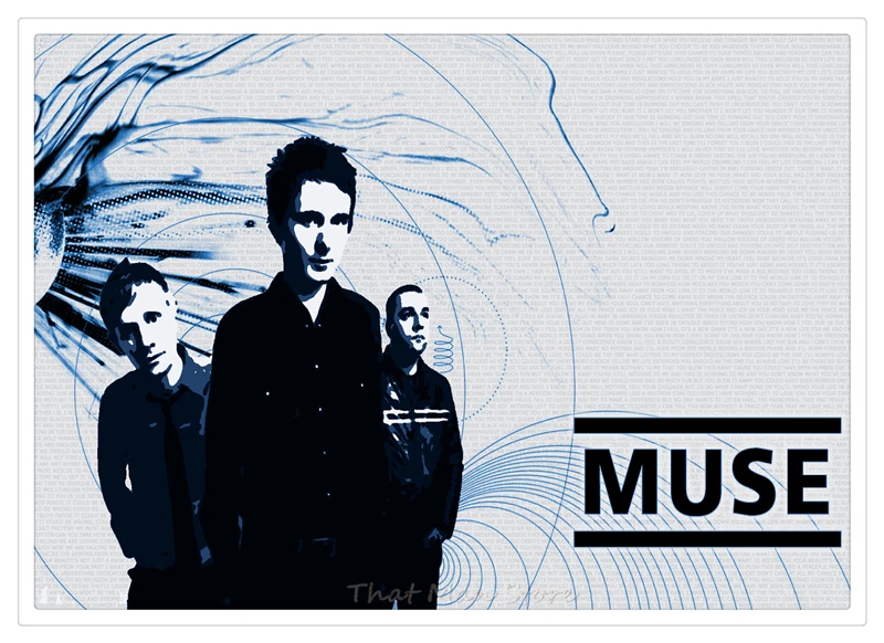 Muse Music Art Ретро Рок музыка ностальгия белая крафт-бумага декоративная живопись плакаты Наклейка на стену 42*30 см