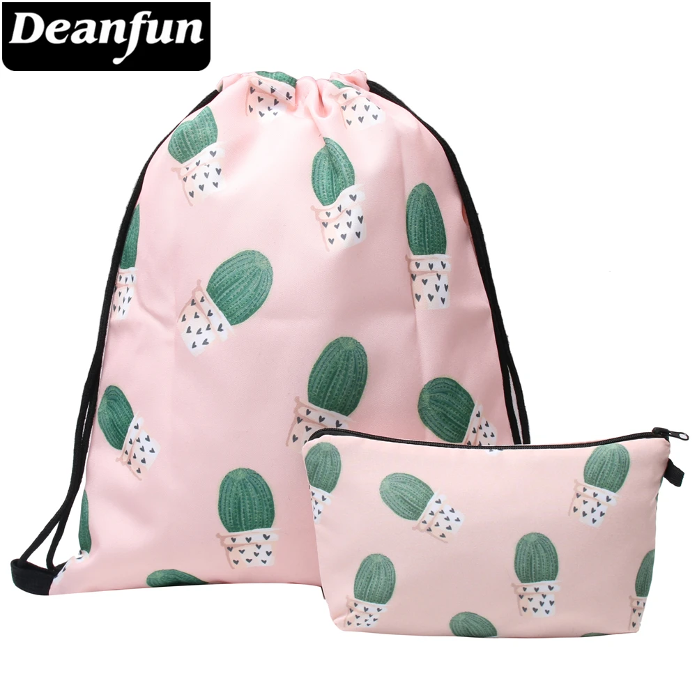 Deanfun кактус Drawstring сумка 2 шт./компл. милый Многофункциональный Для женщин ранцы 021