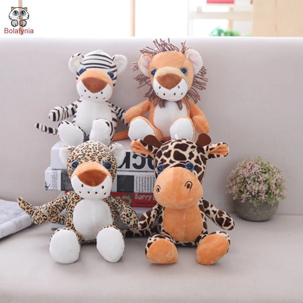 

BOLAFINIA children plush toys SLion tiger leopard kids baby Christmas birthday gift stuffed toy animal